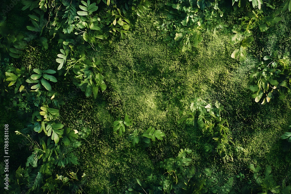 Obraz premium Flat sheet of forest moss isolated on a transparent background, showcasing layered surface