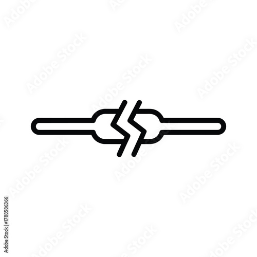 Broken connection icon representing a severed link or network failure