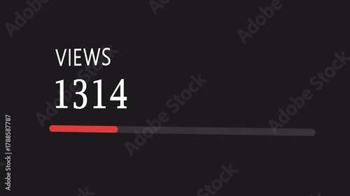 Stylish 3D 50000 Counter content views aniamtion