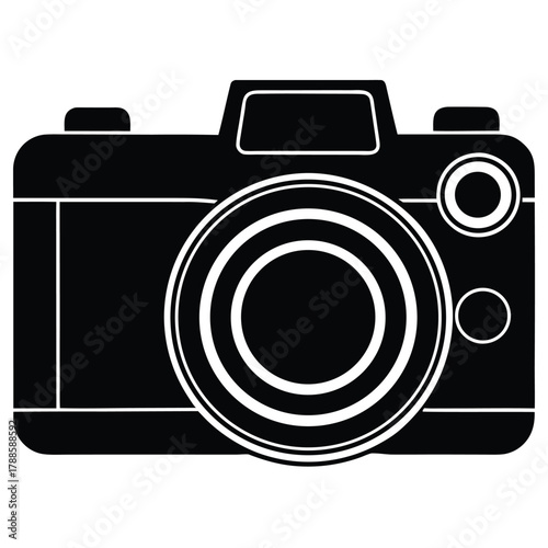 photography camera flat vector on white