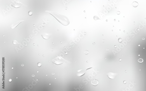 Realistic condensation texture with liquid droplets spreading in soft motion.

