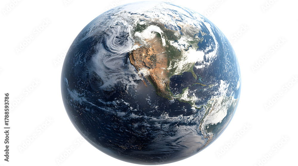 Obraz premium High-resolution image of earth displaying north america from space