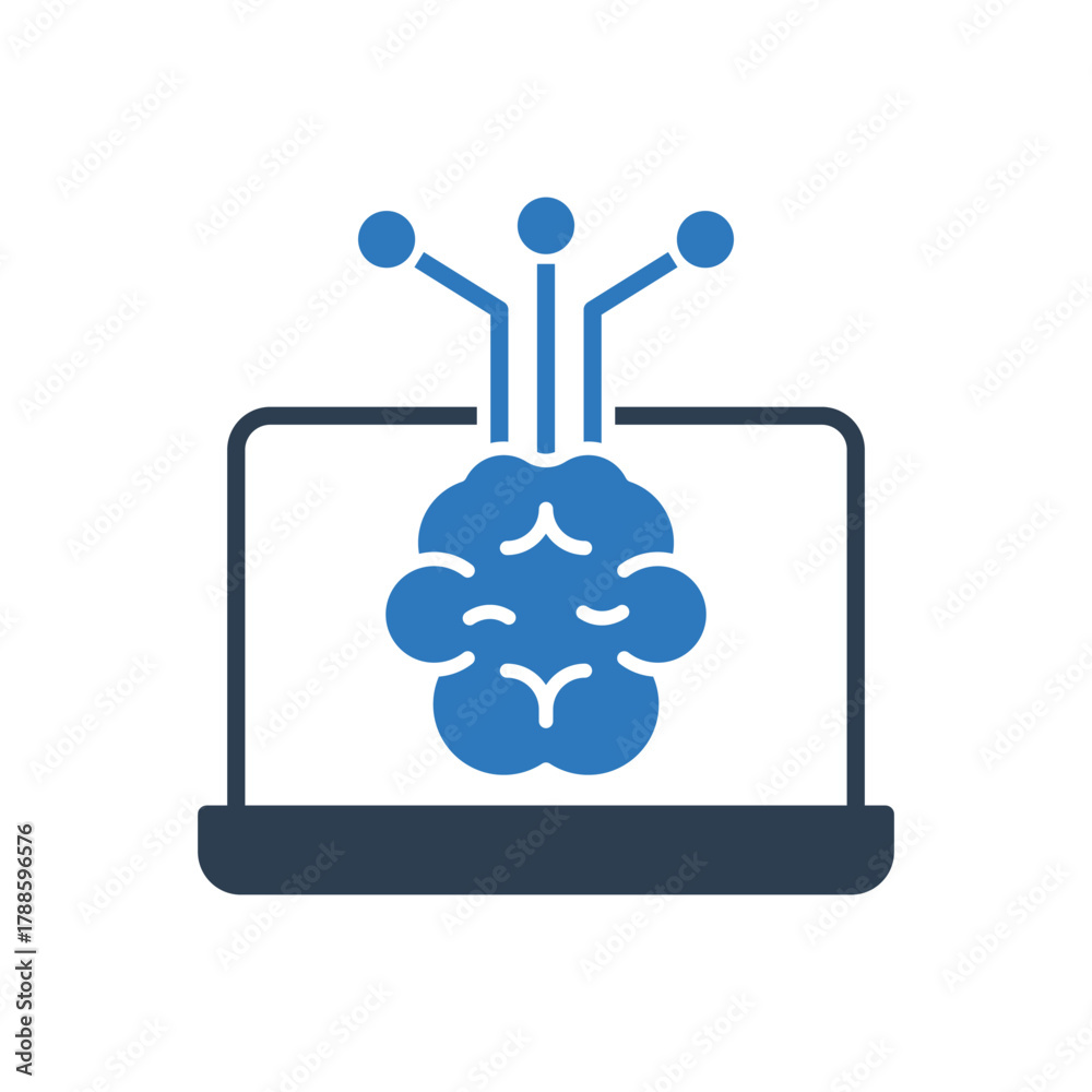 Obraz premium Artificial Intelligence Computer Icon