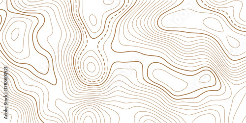 Golden line art background vector. Mountain topographic terrain map background with gold lines texture.Geographic mountain relief diagram line wave carve pattern.