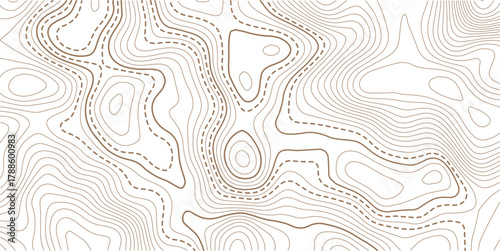 Topographic map background. Geographic line map with elevation assignments.Topographic map ,abstract height lines on white background ,vector.