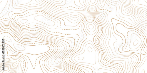 Golden line art background vector. Mountain topographic terrain map background with gold lines texture.Geographic mountain relief diagram line wave carve pattern.
