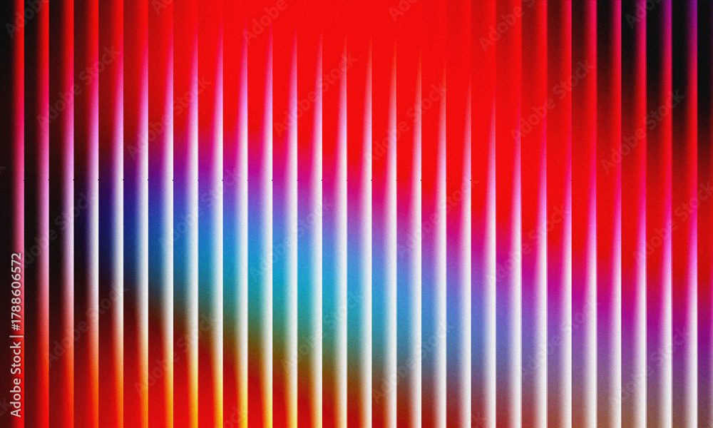 Fototapeta premium Intense Red and Multi-Color Gradient Background with Thin Vertical Glowing Neon Lines, Creating a Dynamic Abstract Digital Pattern