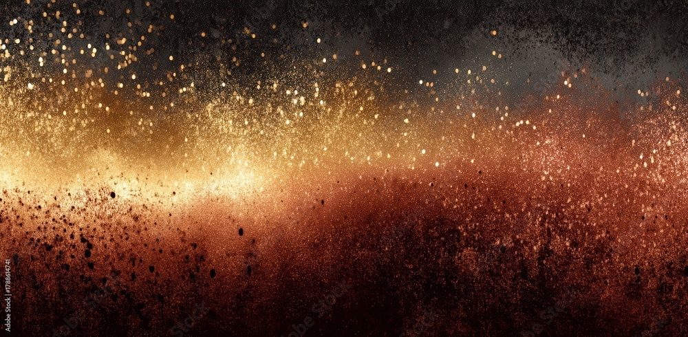 Fototapeta premium Abstract gradient background with golden, brown, and dark tones glitter effect