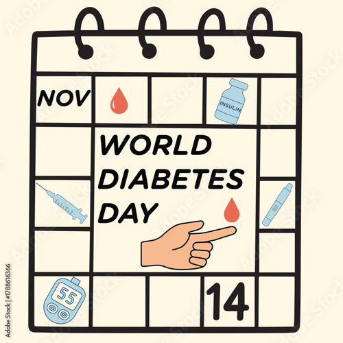 diabetes awareness vector element  14 November 