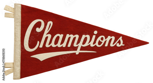 Vintage Champions Pennant Banner Retro Sports Victory Flag
