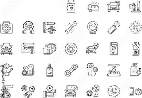 Doodle style business icon set for web and design use