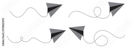 Hand drawn doodle paper plane collection. Vector set of flying origami airplane sketch icons. Latest telegram logo icon set. telegram icons collection. Social Media Network symbol. Paper Plane sign