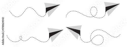 Hand drawn doodle paper plane collection. Vector set of flying origami airplane sketch icons. Latest telegram logo icon set. telegram icons collection. Social Media Network symbol. Paper Plane sign