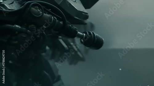 Intense Sci-Fi Robot Battle: Explosions and Weapon Firing Visual Effects Stock Footage