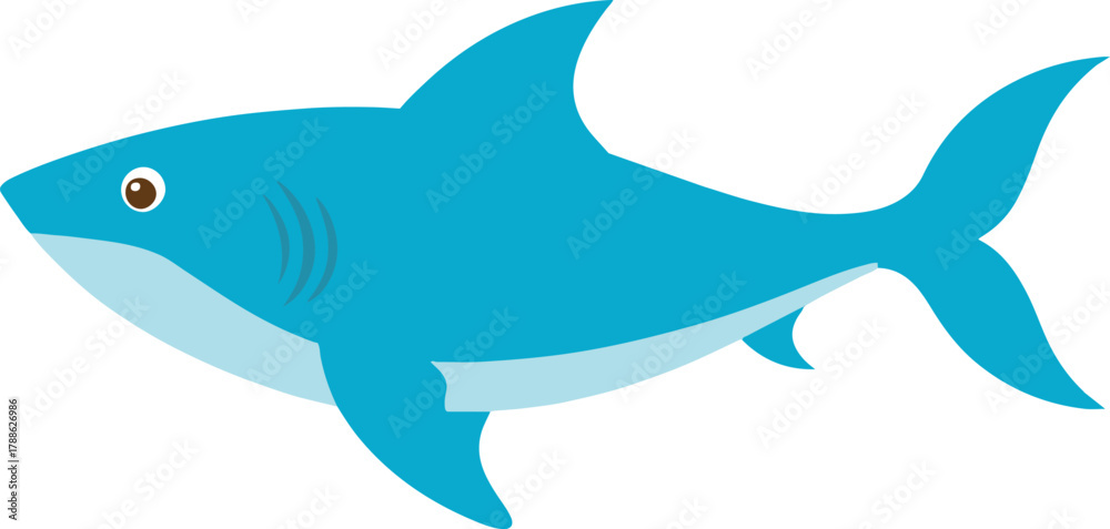 Fototapeta premium vector illustration of shark on isolated background