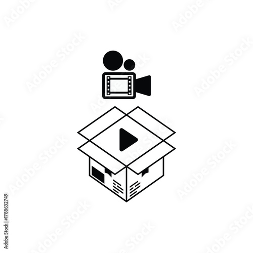 This unboxing package icon perfectly represents the excitement and process of opening a new delivery. Designed in a clean, minimalist silhouette style.
