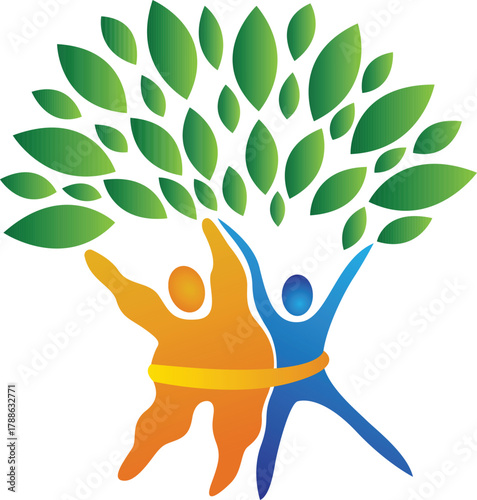 illustration art of a Unity for a Greener Future logo with isolated background