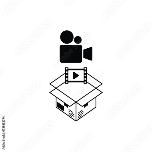 This unboxing package icon perfectly represents the excitement and process of opening a new delivery. Designed in a clean, minimalist silhouette style.