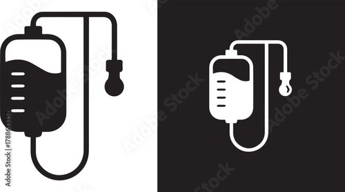 intravenous iv bag set medical icon infusion drip vector illustration
