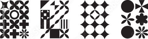 poster futuristic study card set minimal abstract geometric elements