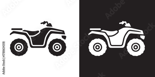 atv graphic inverted color pair rugged tire silhouette vector