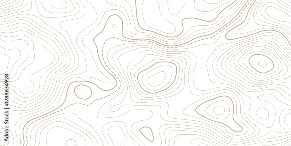 Fototapeta premium The golden on white contours topography stylized relief diagram line wave carve pattern background 