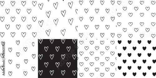 heart pattern collage seamless repeating heart motif grid textile tile design