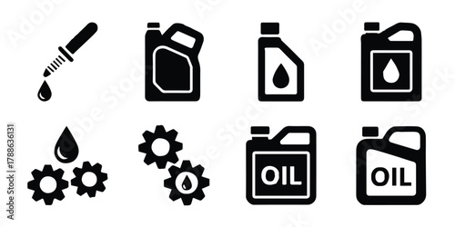 oil automotive lubrication and machinery icons collection