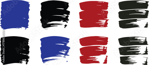 brushstroke textures collection paint marks grid vector set