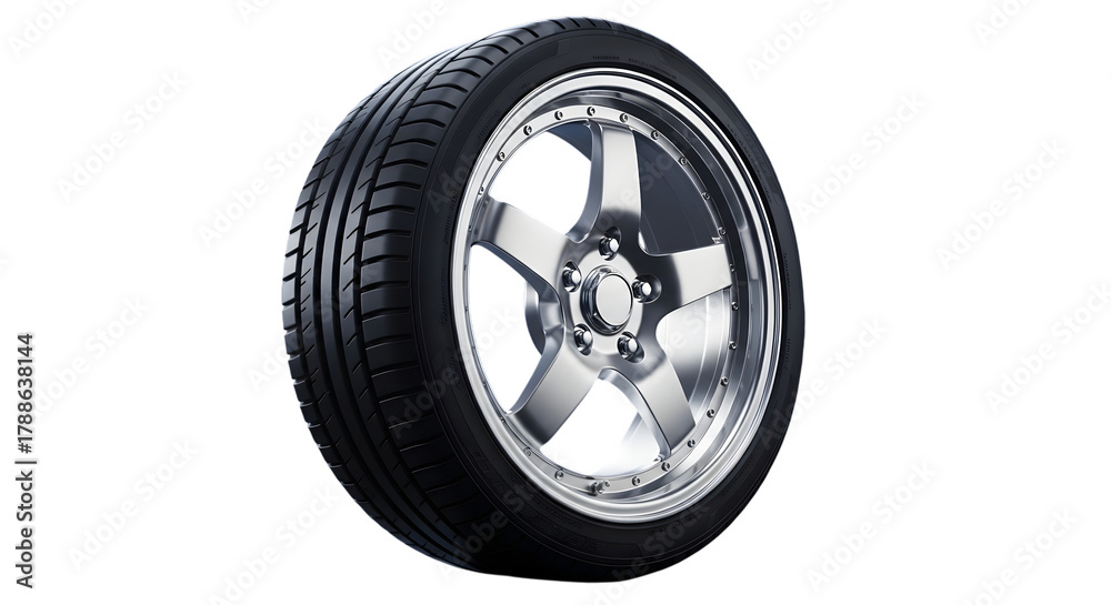Obraz premium A car tire and rim