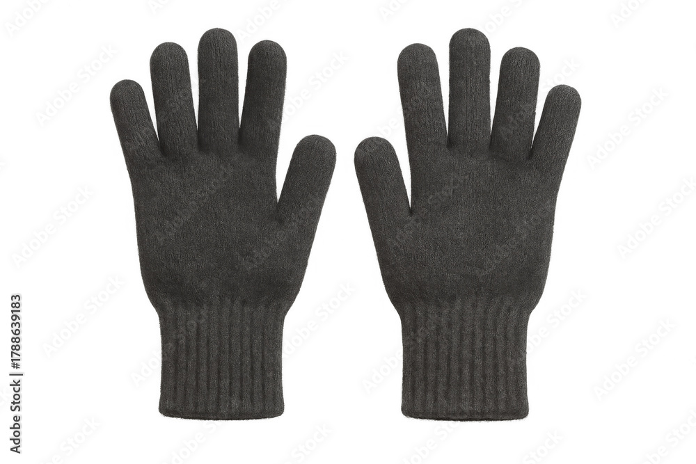 Obraz premium Pair of dark gray wool winter gloves