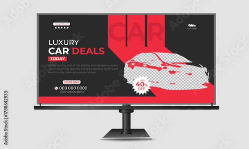 Modern Car Sales Vector Billboard Design Template