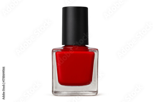 Red nail polish bottle for beauty and manicure concept