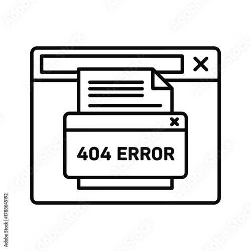 404 error page icon in a browser window