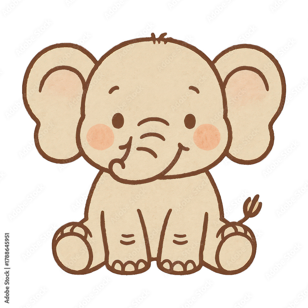Fototapeta premium PNG Adorable cartoon elephant illustration.