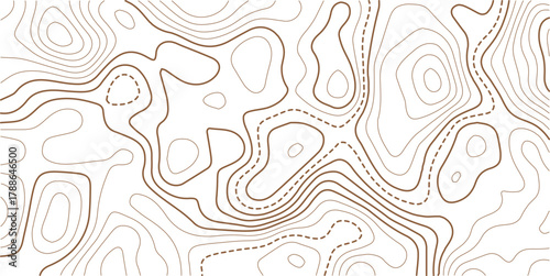 Topographic gold luxury map background. Geographic abstract pattern. The topo contour or wallpaper.Mountain trail terrain or path. 