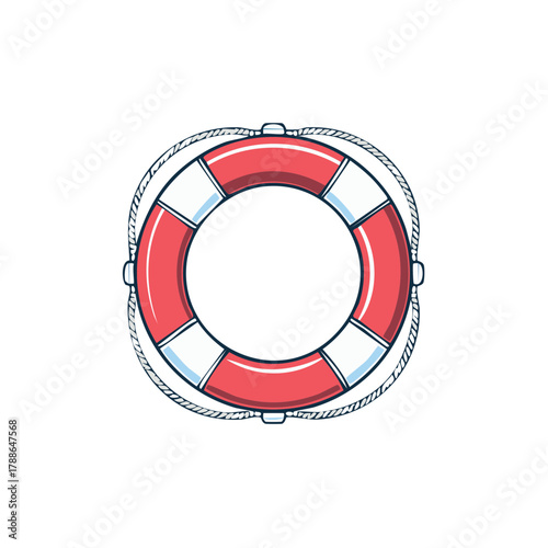 Vintage Nautical Life Ring with Rope Decoration