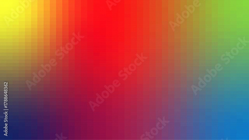 Vibrant rainbow gradient background, colorful abstract blur art with red, yellow, green, and blue hues, modern design wallpaper aesthetic
