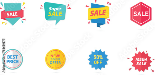 Collection of sale badge and discount label