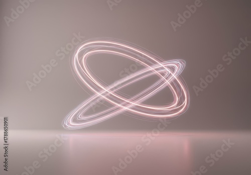 Pure mathematical form visualized as a glowing sphere or ring against a soft gradient background. Symbolizing completeness and endlessness ,form ,digital ,stylish