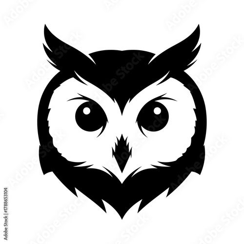 Owl Head Black and White