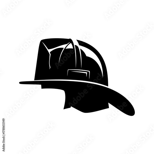 Firefighter Helmet Silhouette Graphic