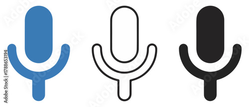 microphone speaker icon set vector