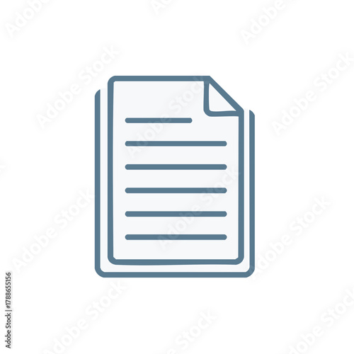 Stylized Document Icon with Lines of Text Representing Information or Records