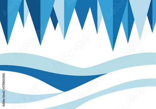 Icecles winter landscape vector illustration