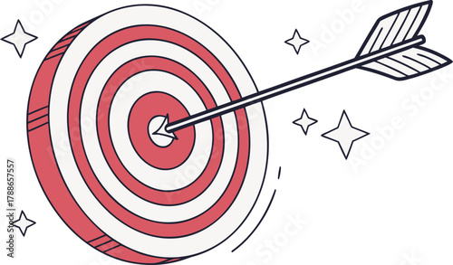 Target Bullseye Arrow Hit Icon Red Circle Success