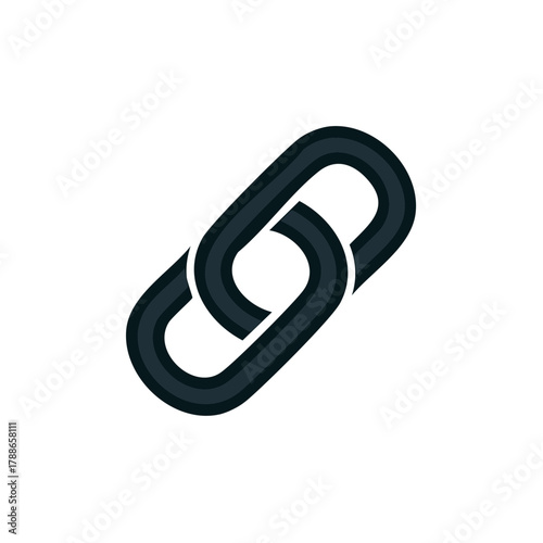 Interlocking Dark Gray Chain Links Symbol Graphic Design