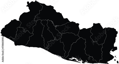 Vector Map of El Salvador with Regions