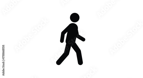 Walking stick figure icon symbolizing movement and direction forward