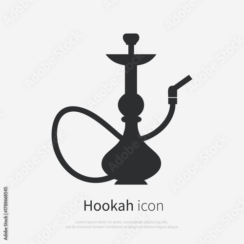 Shisha icon silhouette. Black hookah logo isolated on white background. Vector illustration